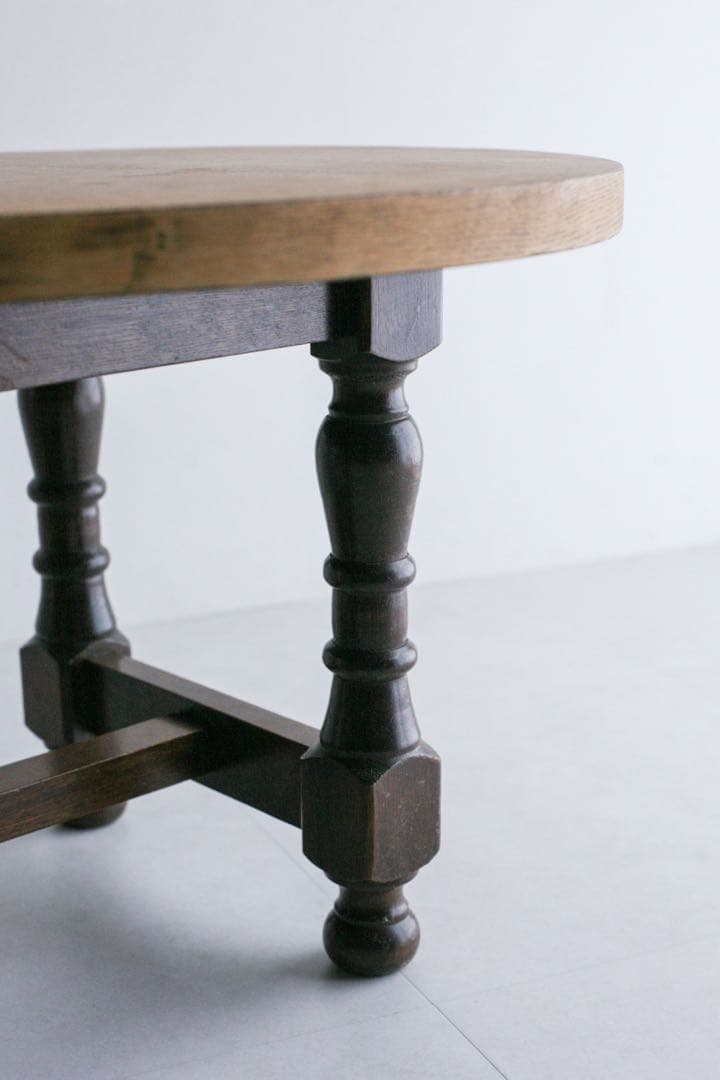 フランス ラウンドテーブル　サイドテーブル　コーヒーテーブル　無垢材 古家具