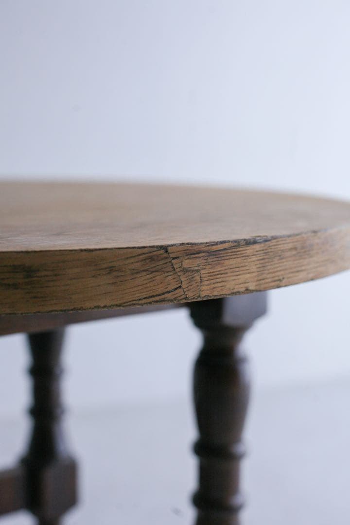 フランス ラウンドテーブル　サイドテーブル　コーヒーテーブル　無垢材 古家具