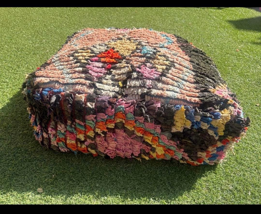 モロッコ　プフ　pouf アジラル　オットマン クッション　ラグ