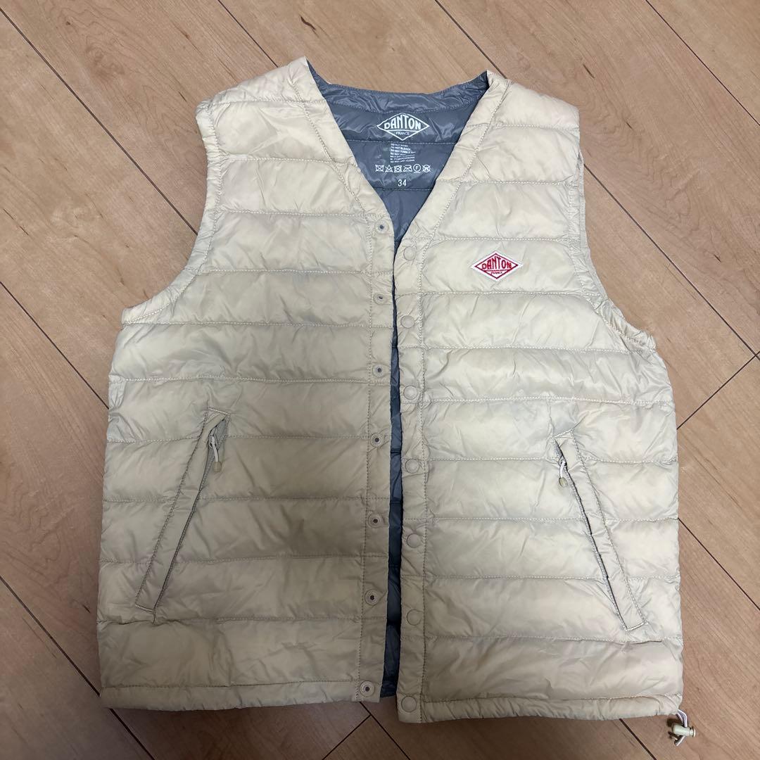 【美品】DANTON Vネック　インナーダウンベスト　レディース