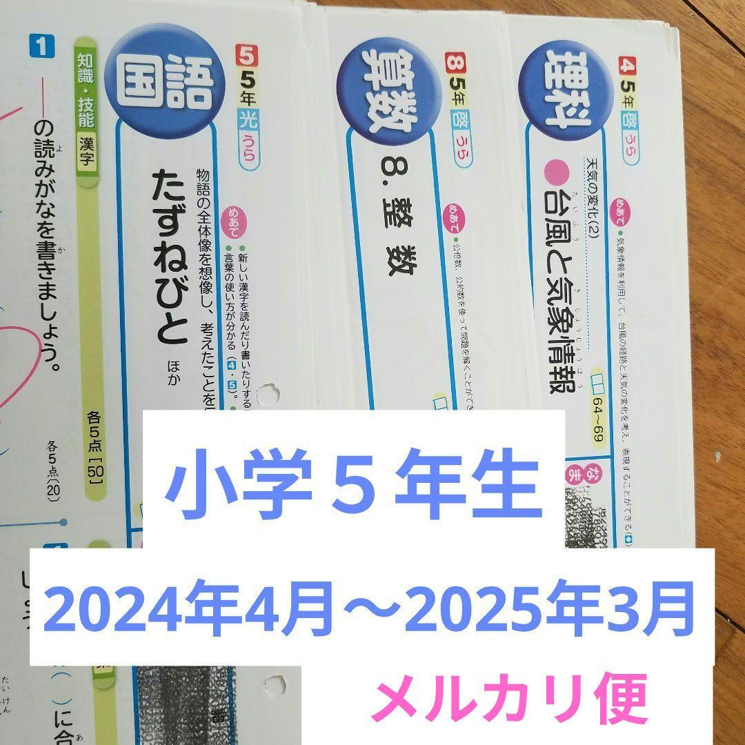 カラーテスト　小５　国語　算数　理科　予習　復習　小学生　見なおしシート　５年生