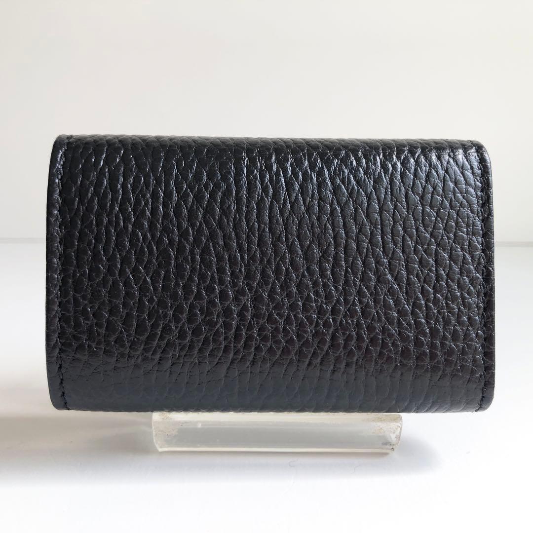 新品 GUCCI キーケース 6連 レザー　GGマーモント　ダブルG ブラック