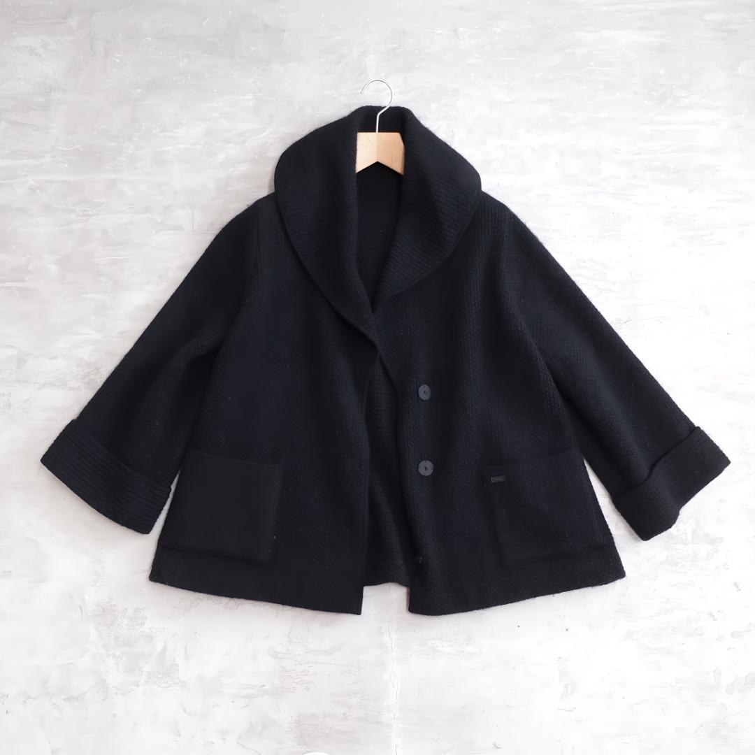 FOXEY｜フォクシー ワッフルノワールニットコート 40/ブラック/