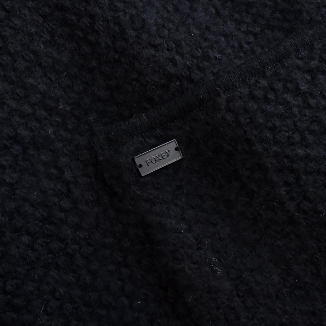 FOXEY｜フォクシー ワッフルノワールニットコート 40/ブラック/
