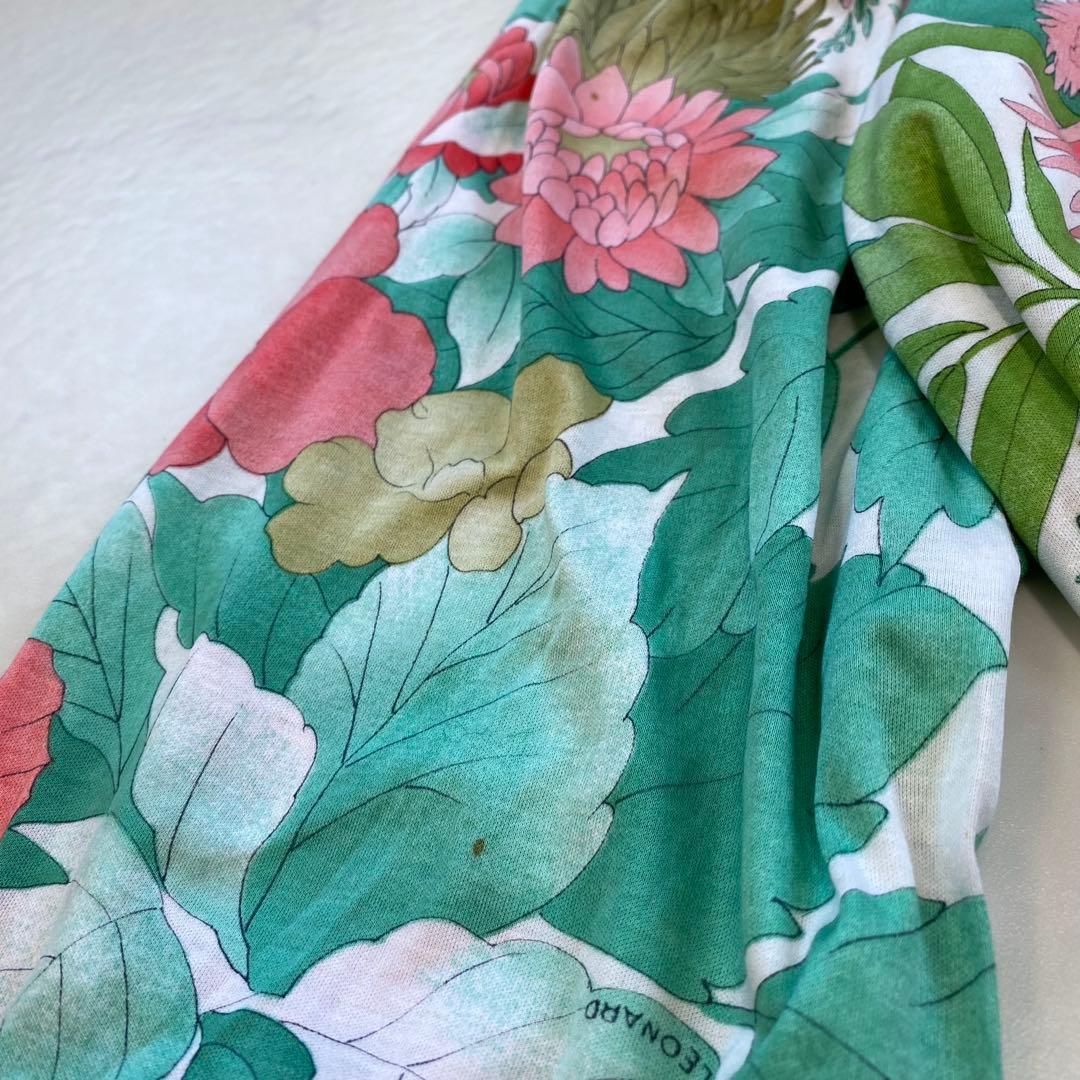 希少★LEONARD レオナール ロングワンピース 花柄 ベルト付き M