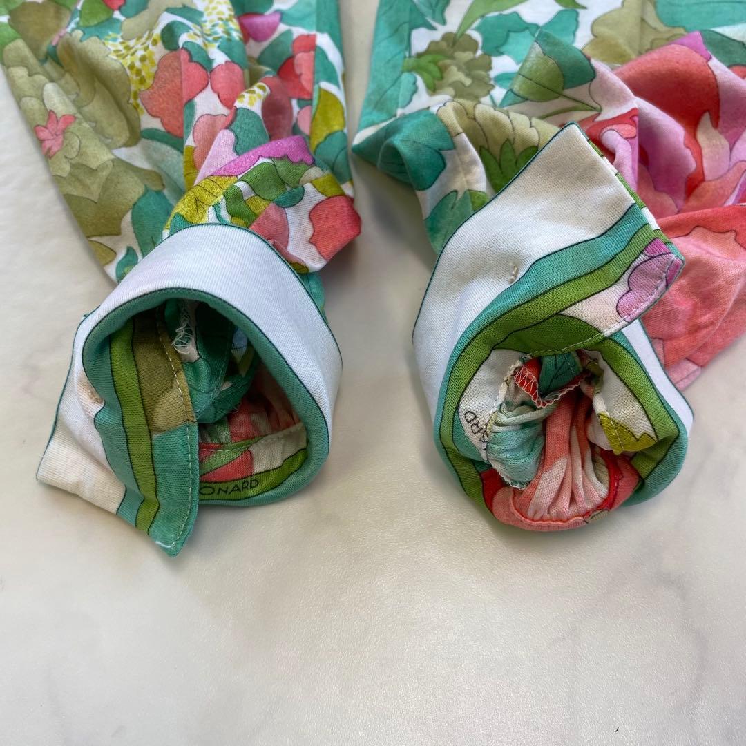 希少★LEONARD レオナール ロングワンピース 花柄 ベルト付き M