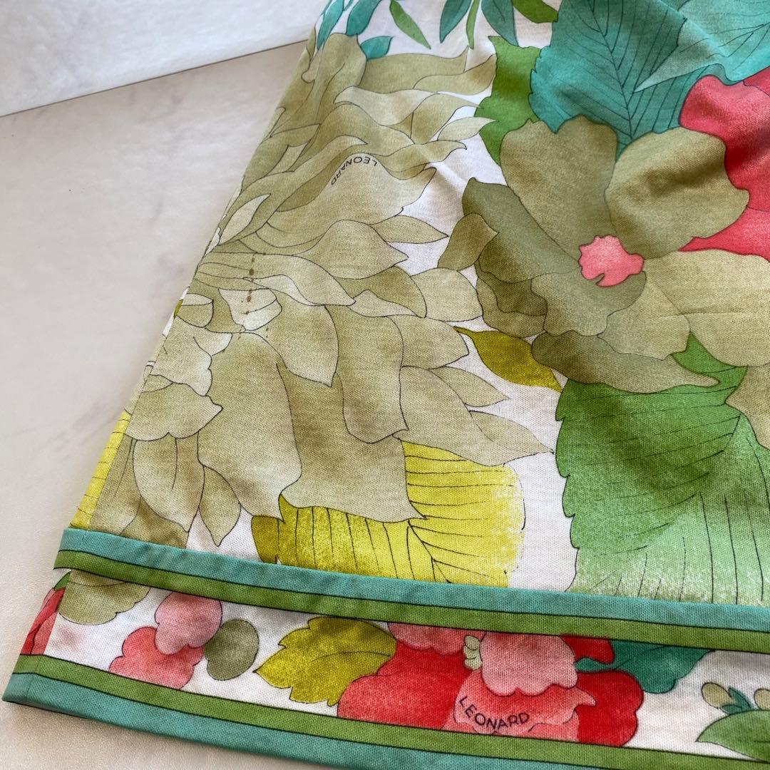 希少★LEONARD レオナール ロングワンピース 花柄 ベルト付き M