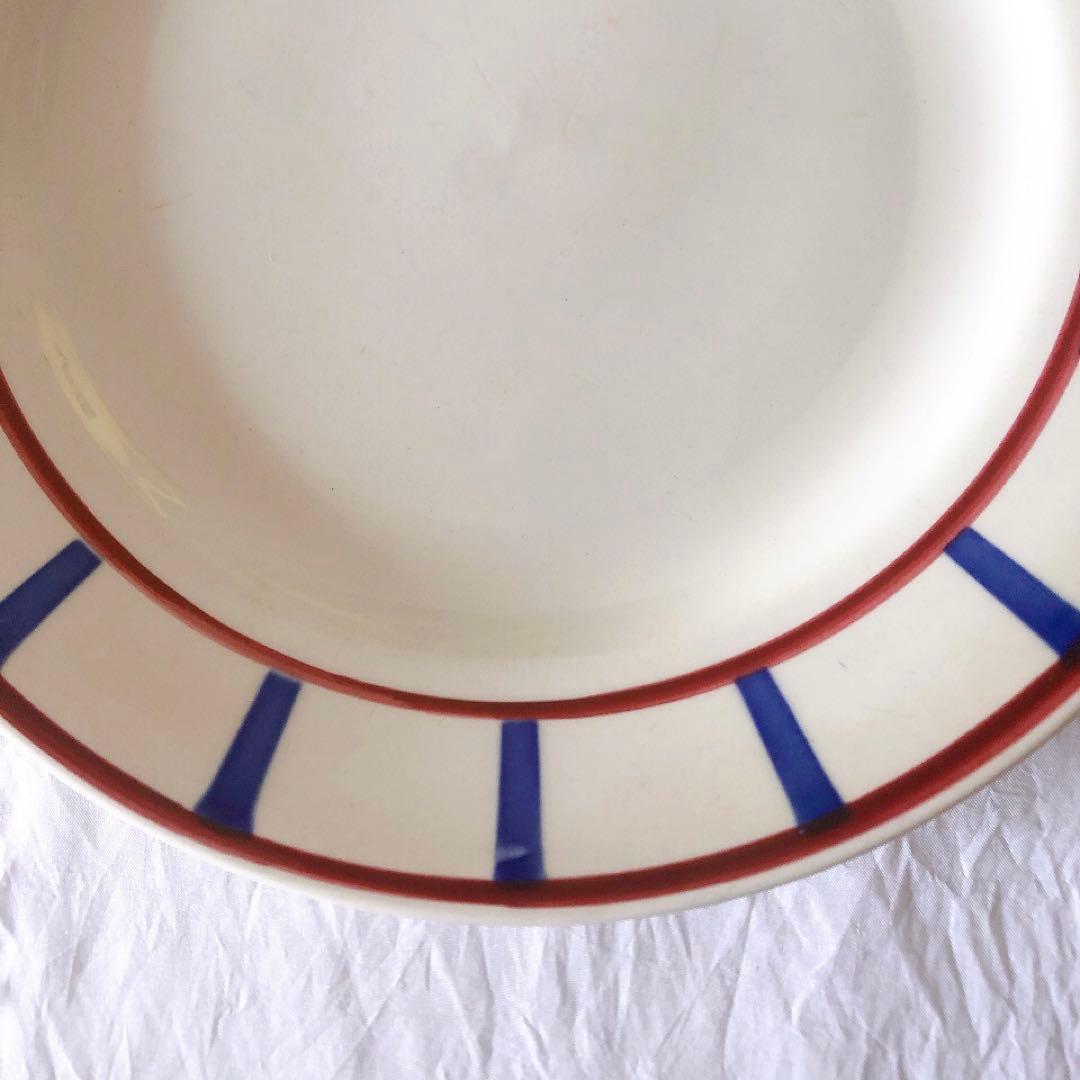 ディゴワンサルグミンヌ バスク柄デイナープレート E フランスアンティーク食器