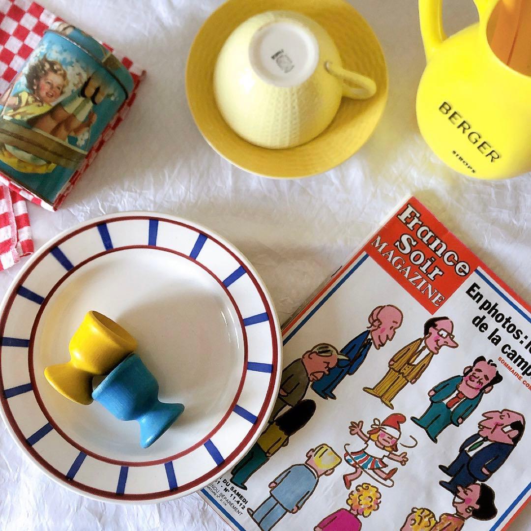 ディゴワンサルグミンヌ バスク柄デイナープレート E フランスアンティーク食器