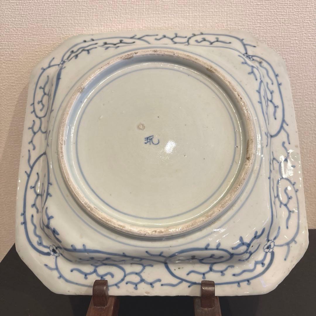 古伊万里　染付八角大皿