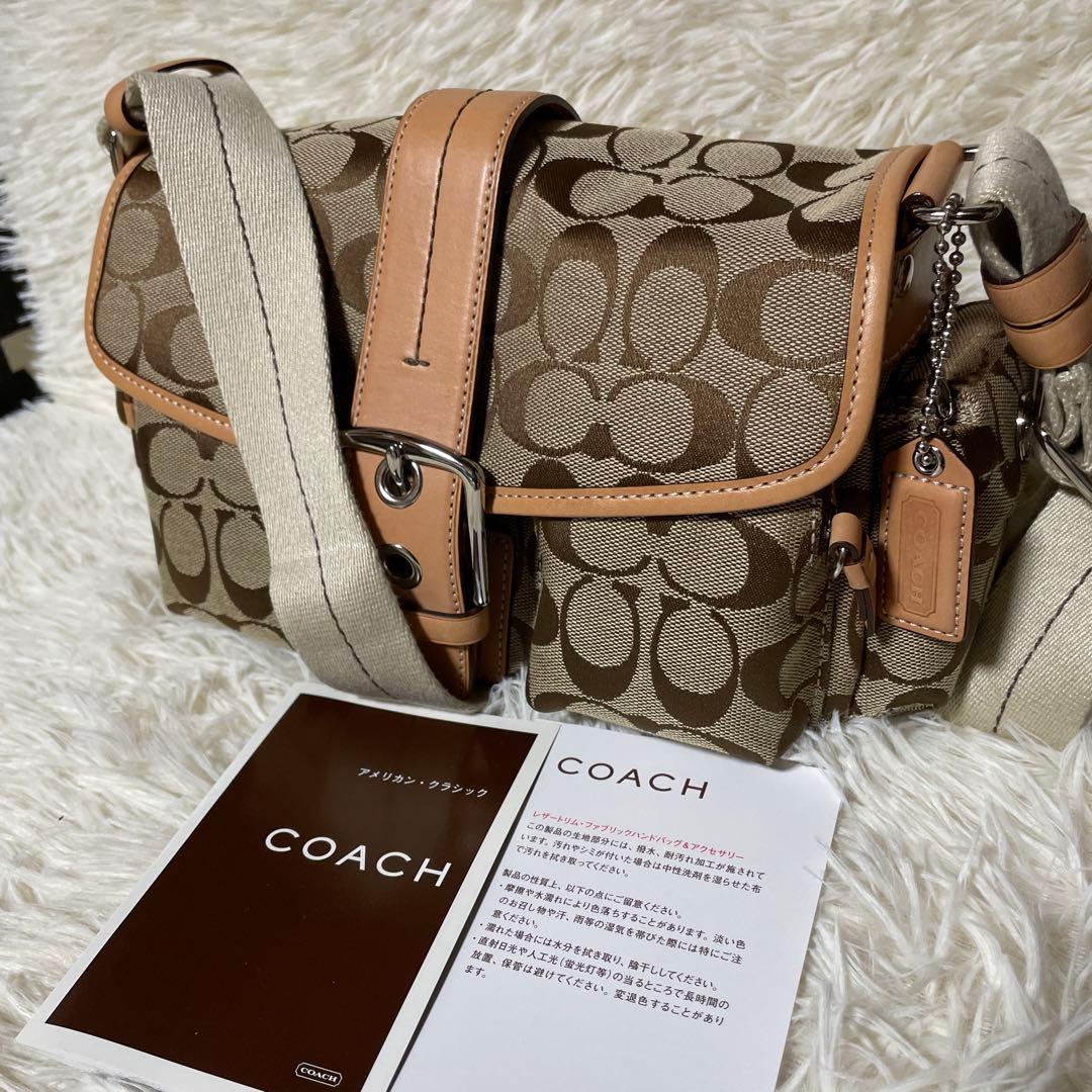 COACH ソーホー シグネチャー ショルダーバッグ ベージュ y2k