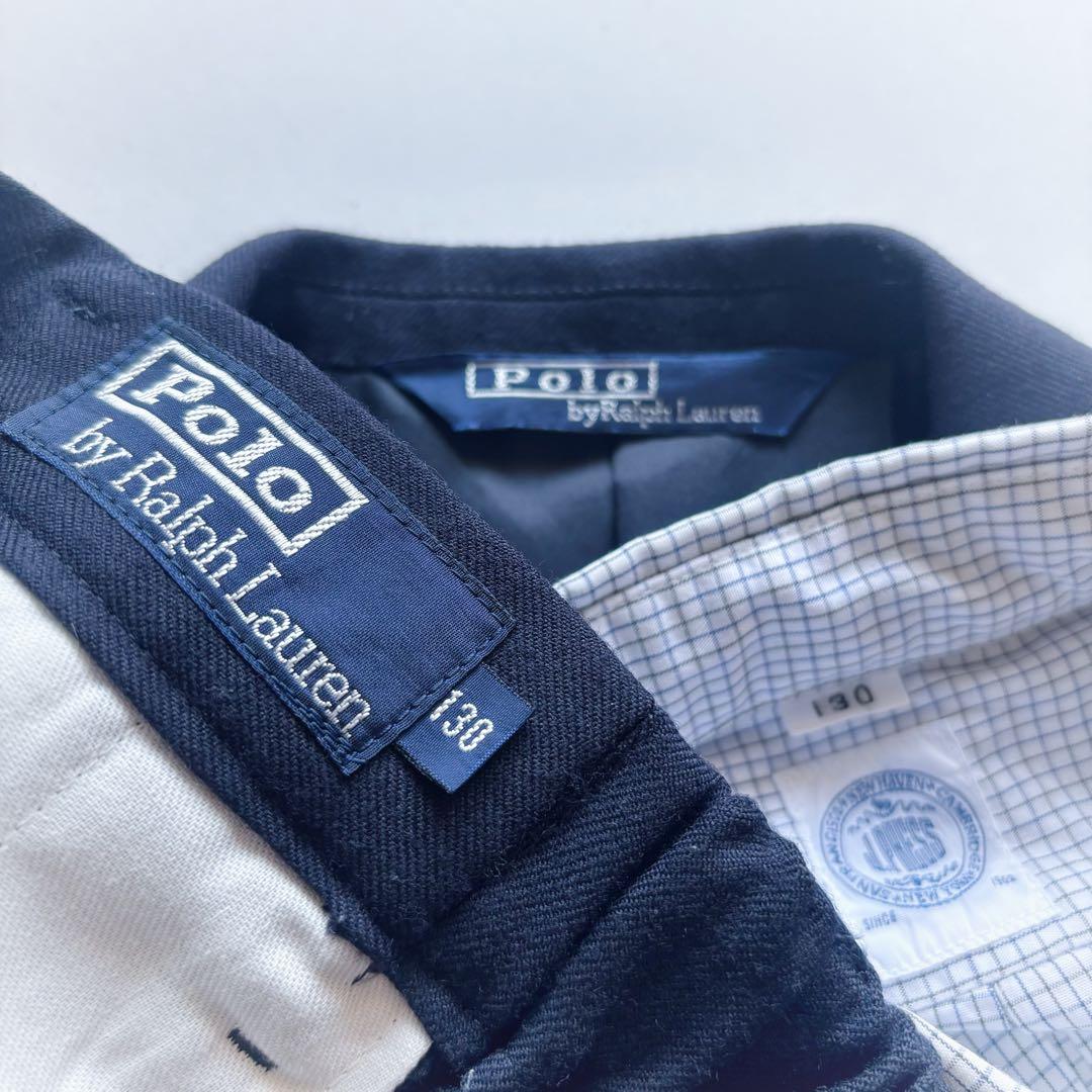 美品 フォ－マルセット ポロラルフローレン ジェイプレス 紺ブレ 入学式 130