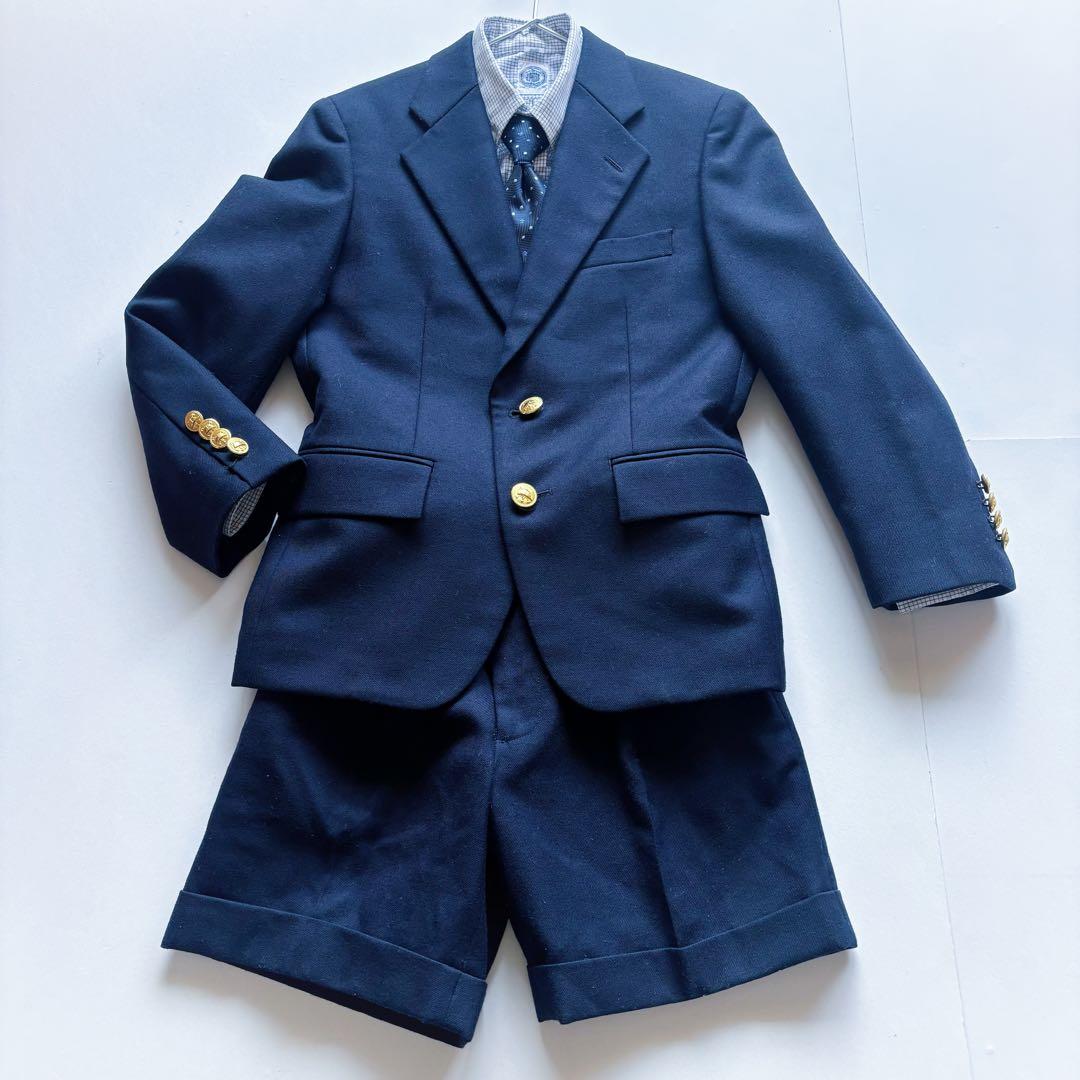 美品 フォ－マルセット ポロラルフローレン ジェイプレス 紺ブレ 入学式 130