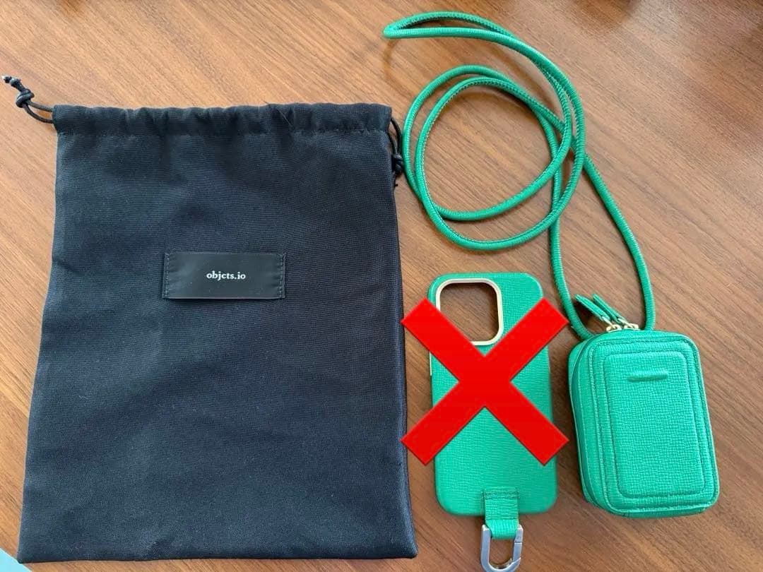 objects.io iPhoneマイクロバッグと収納袋　グリーン