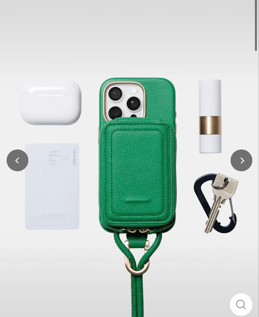 objects.io iPhoneマイクロバッグと収納袋　グリーン