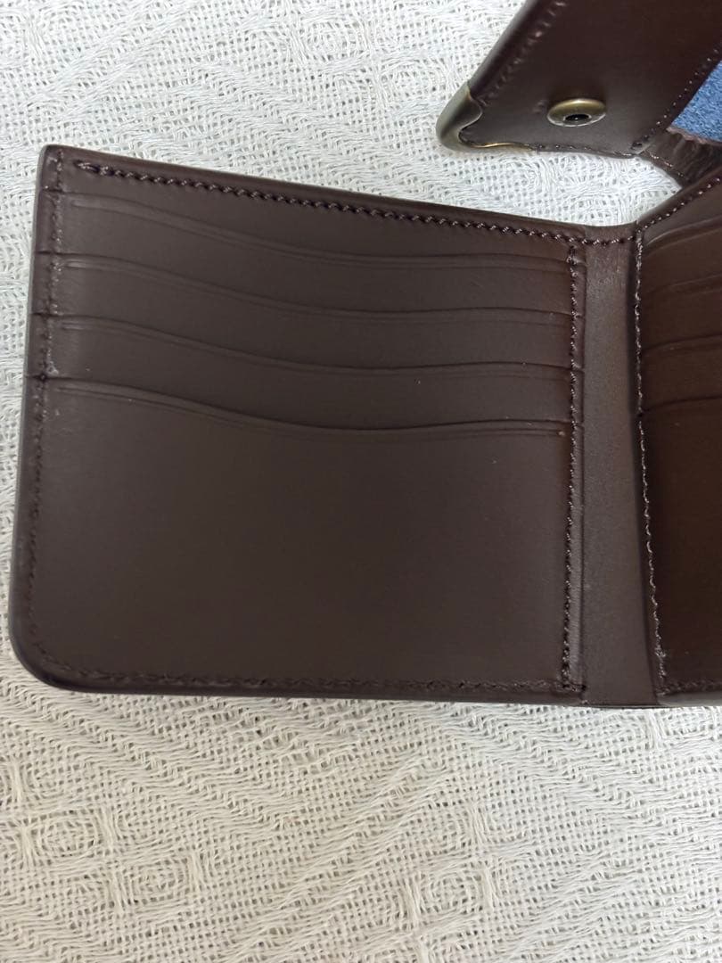 池之端銀革店 CRAMP ブルー コンパクト二つ折り財布