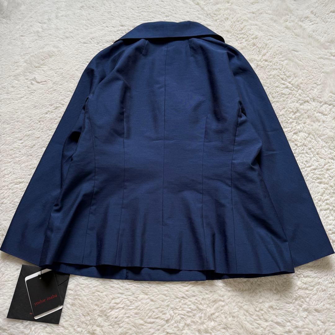 【新品】ヨシエイナバ 先染めタフタジャケット ネイビー 9 レディース