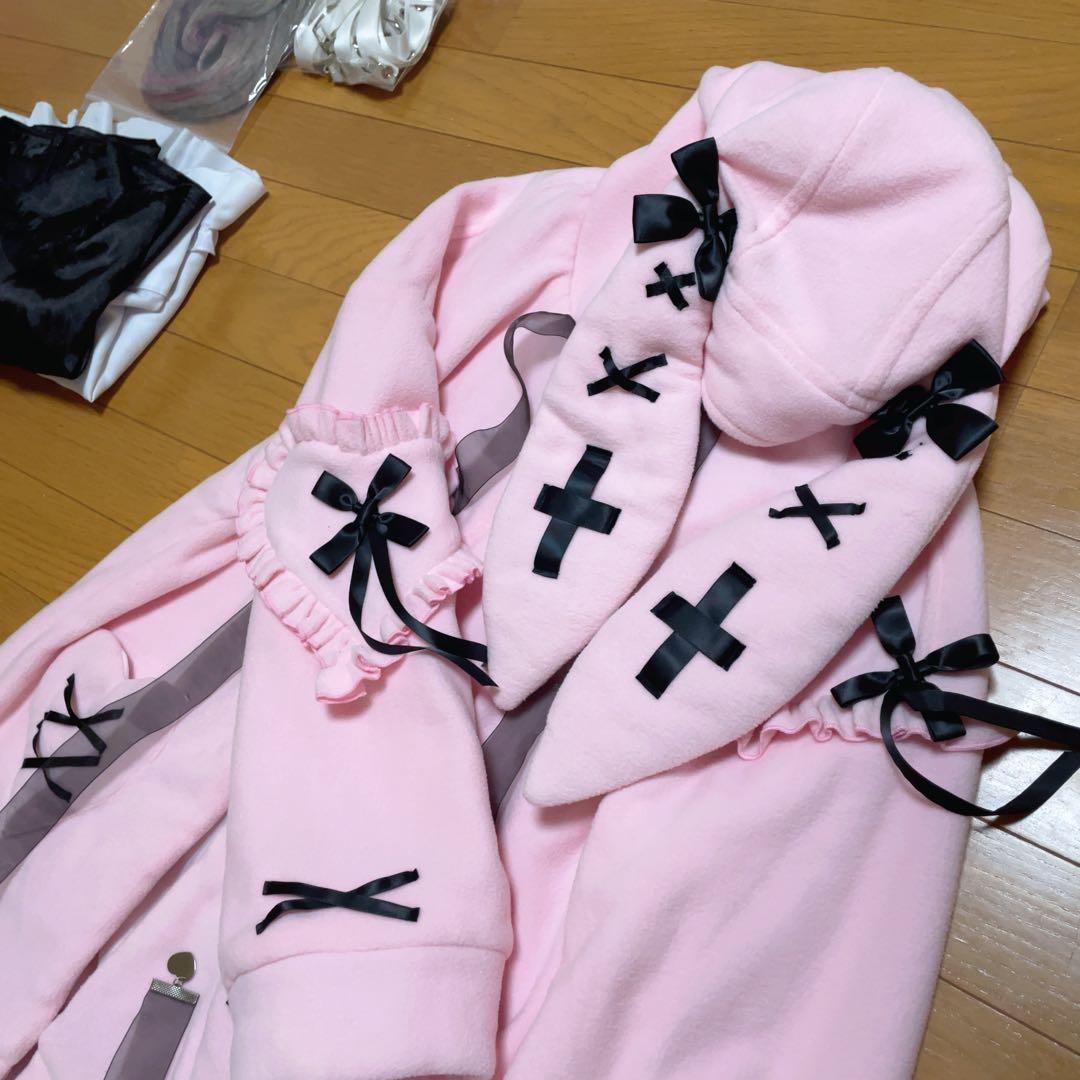 魔界ノりりむ コスプレ 衣装 靴 ウィッグ 耳 等のフルセット