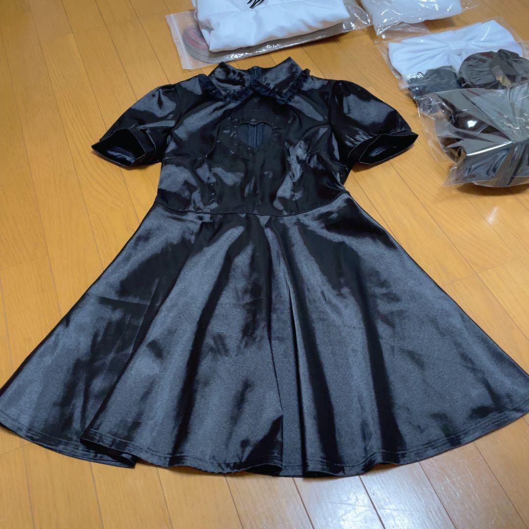 魔界ノりりむ コスプレ 衣装 靴 ウィッグ 耳 等のフルセット