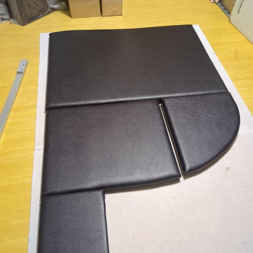 【さくら】フラット4点セット&ハイルーフ棚（曲線タイプ）【ブラックレザー】