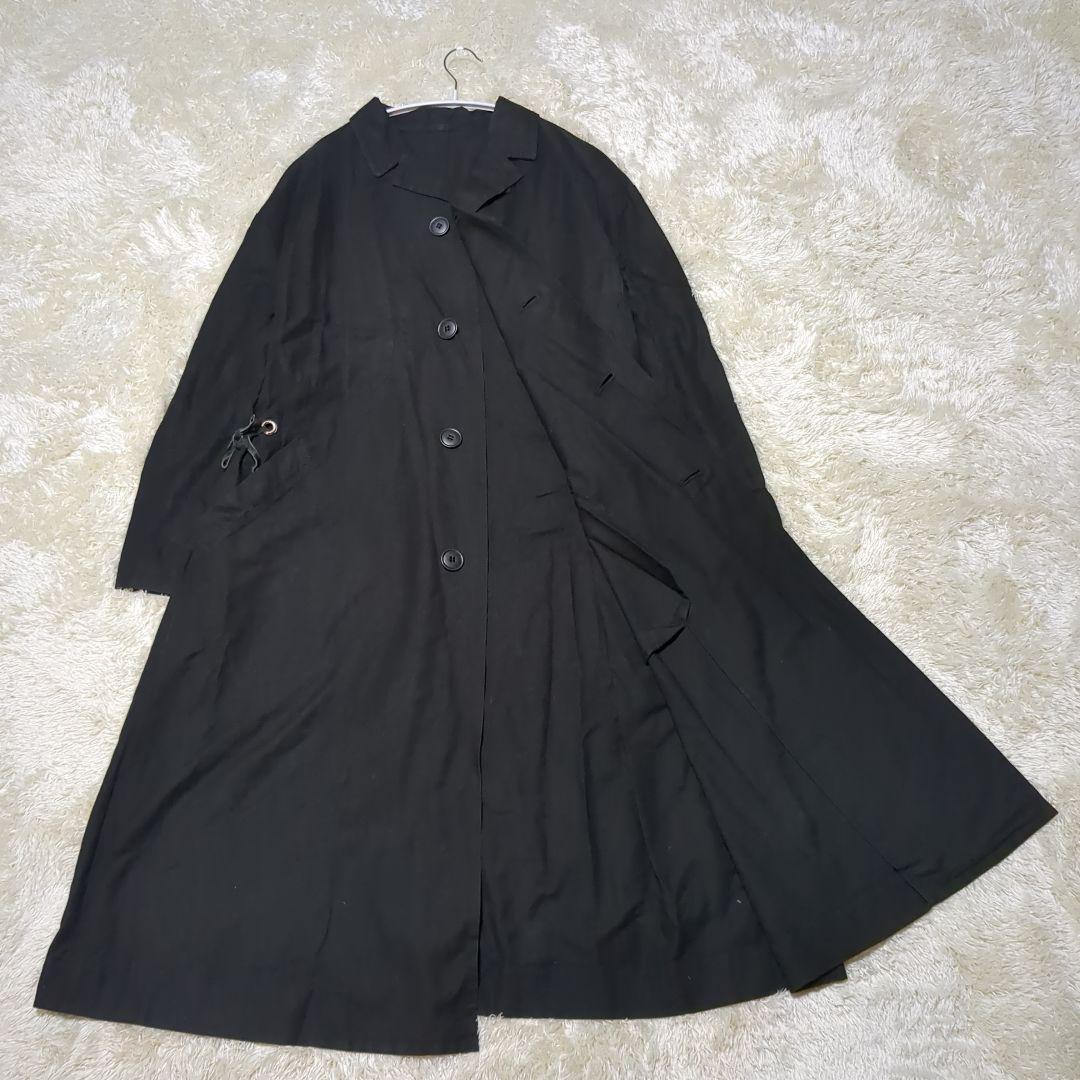 45rpm ロングコート ブラック　シャツワンピース　チェスターコート　Aライン
