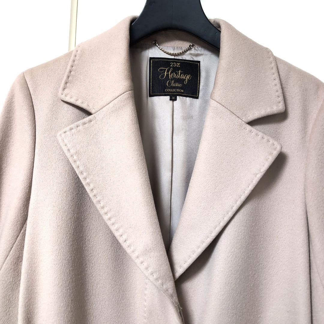 23区【ロロピアーナチェスターコート】　✨高級 DOESKIN 光沢✨ロング丈