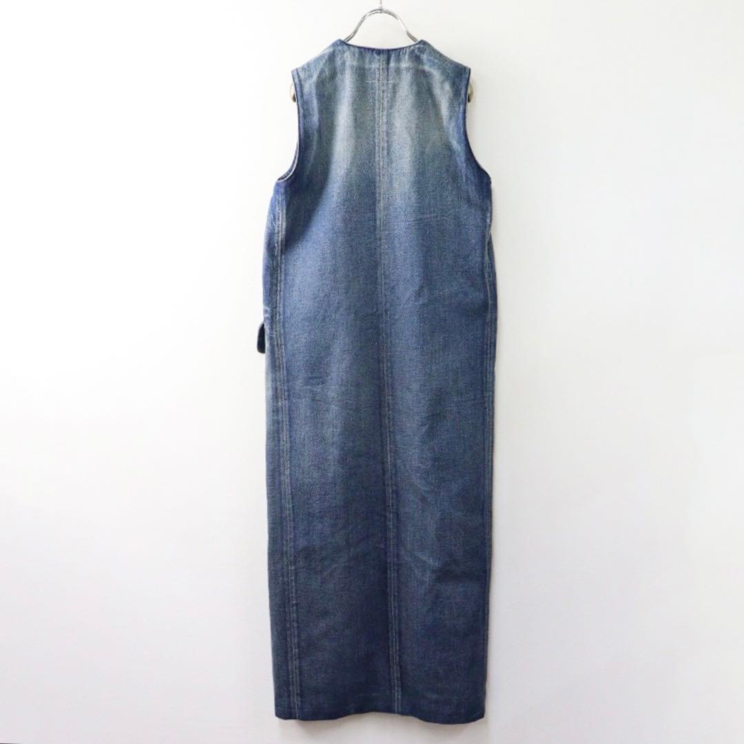 MM6 デニム Vネック ロングサロペット