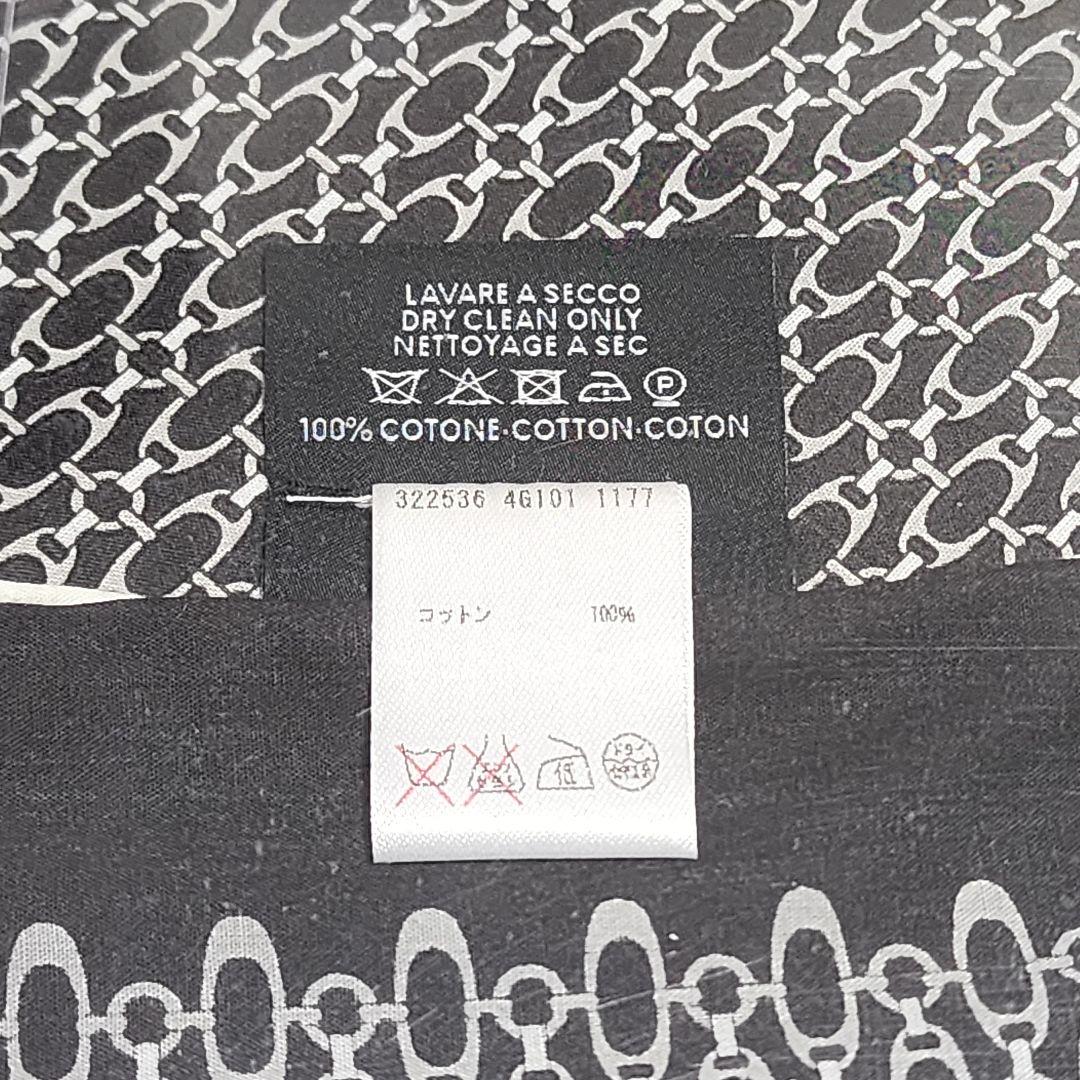 極美品 ★GUCCI★ ハンカチ メンズ チェーン 綿100％ ブラウン