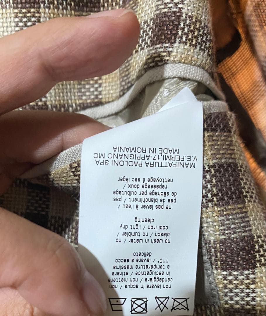 美品☆パオローニ　ジャケット　ベージュチェックカラー　ラルディーニ　タリアトーレ