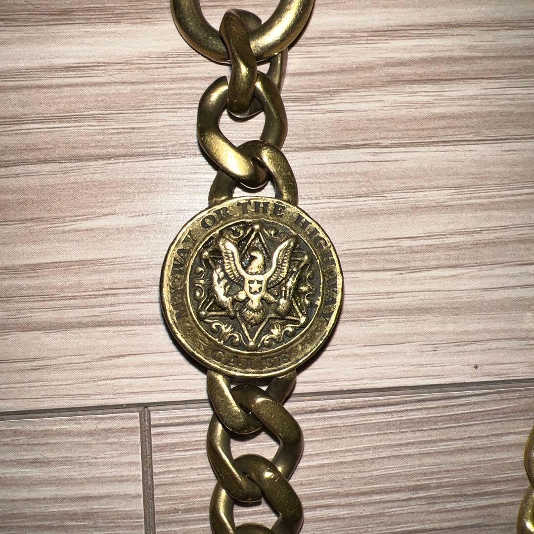 CALEE ブラスウォレットチェーン エンブレム付き