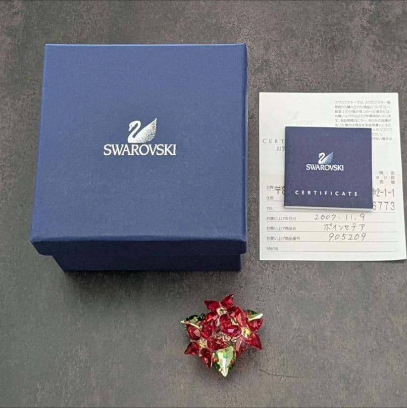 【レッド】SWAROVSKI スワロフスキー ポインセチア　箱付