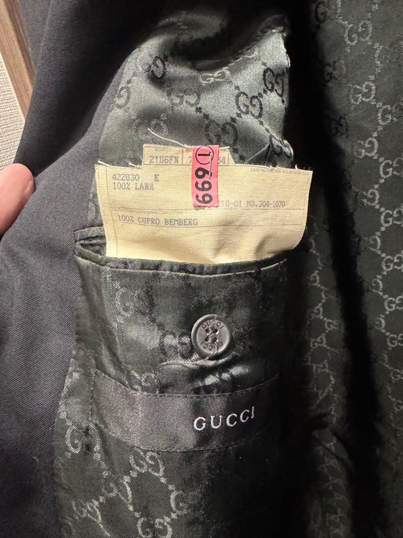 【GUCCI/グッチ】秋冬スーツ/GG柄裏地《グッチハンガー付き》クリーニング済