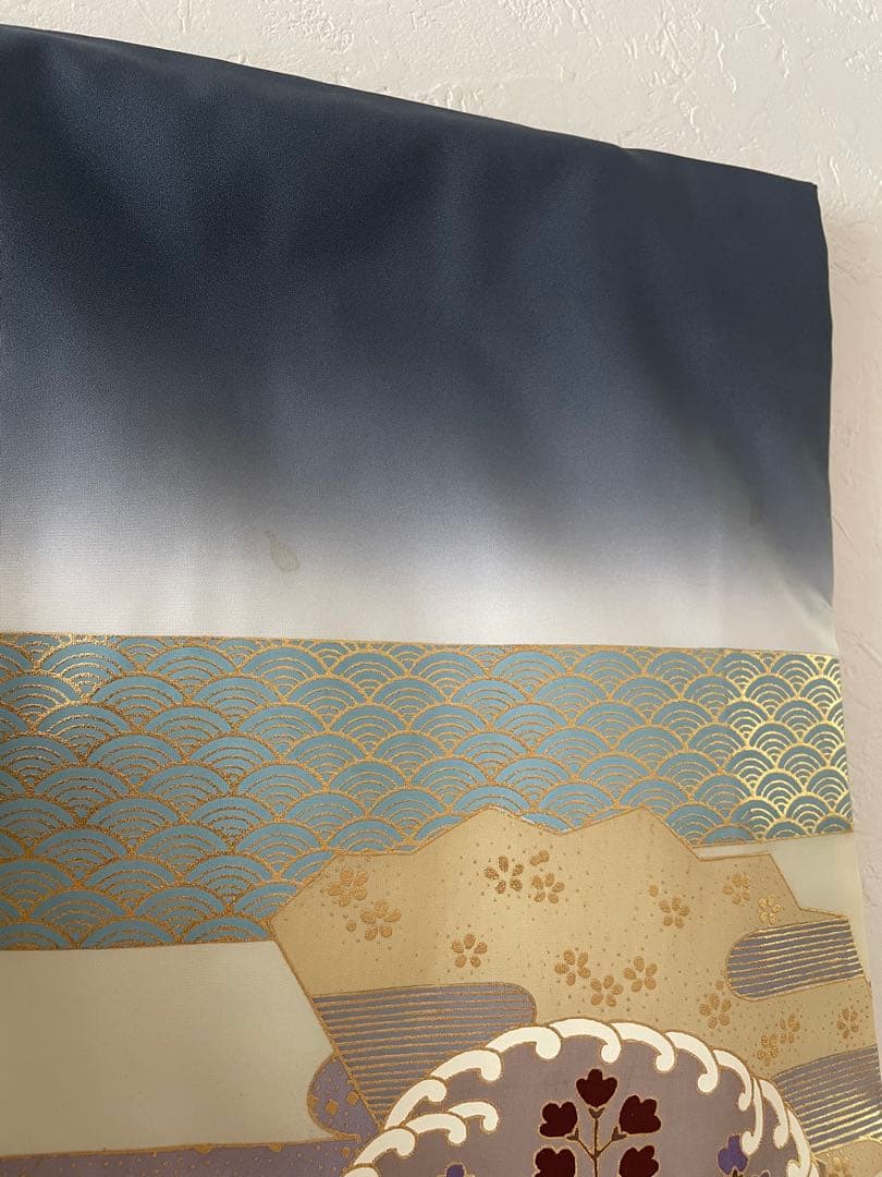 七五三　5歳　羽織　袴セット　ネイビーグレー色コーデ