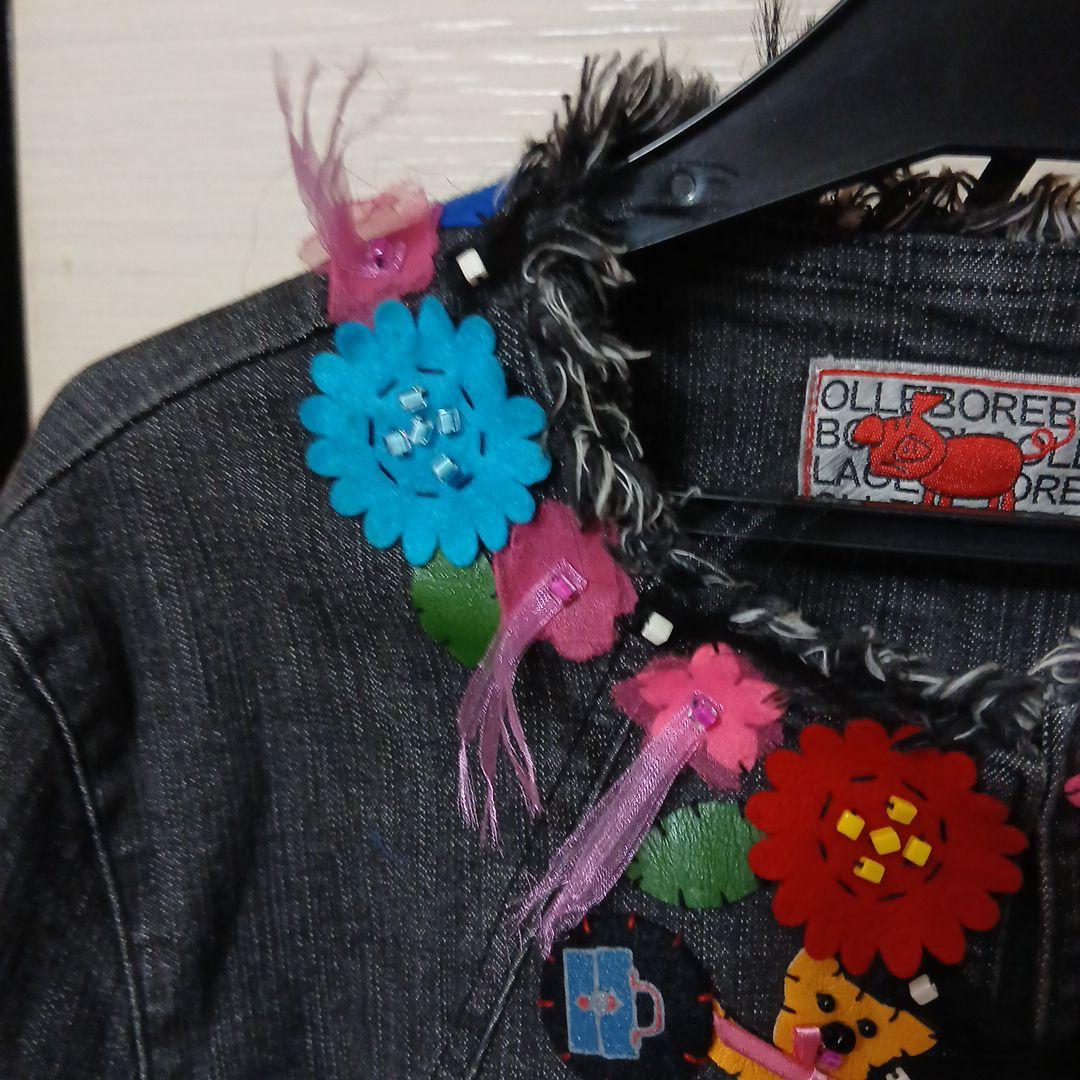 アルベロベロ　デニムカラフルモチーフジャケット