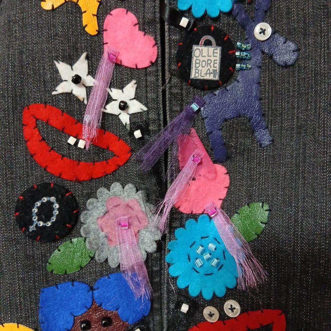 アルベロベロ　デニムカラフルモチーフジャケット