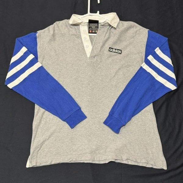 80s 90s old adidas ラガーシャツ 刺繍タグ オールドアディダス