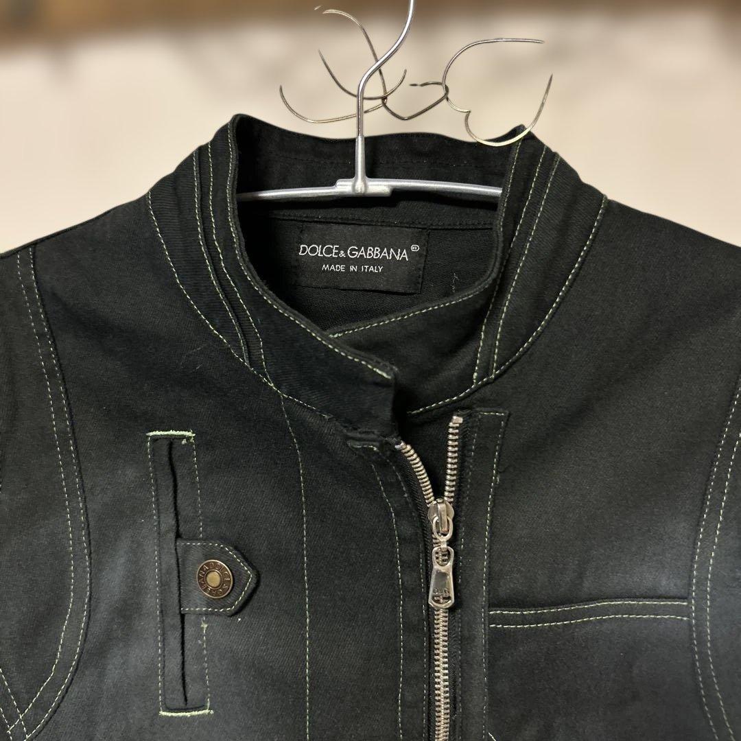A-177)DOLCE & GABBANA ブラックデニムジャケット