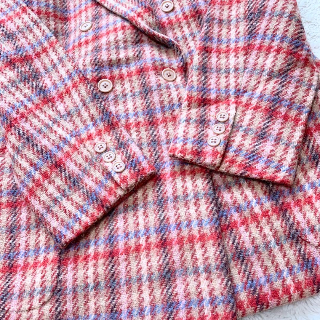 美品＊ピンクハウス　秋冬　チェック　テーラード　ジャケット　L相当