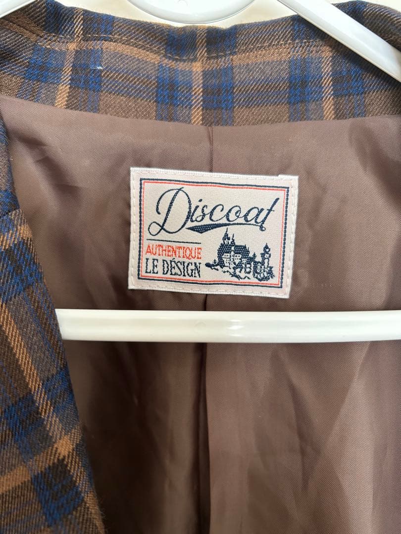 ⭐︎新品ディスコートブラウン チェック柄 ダブルブレストジャケット F