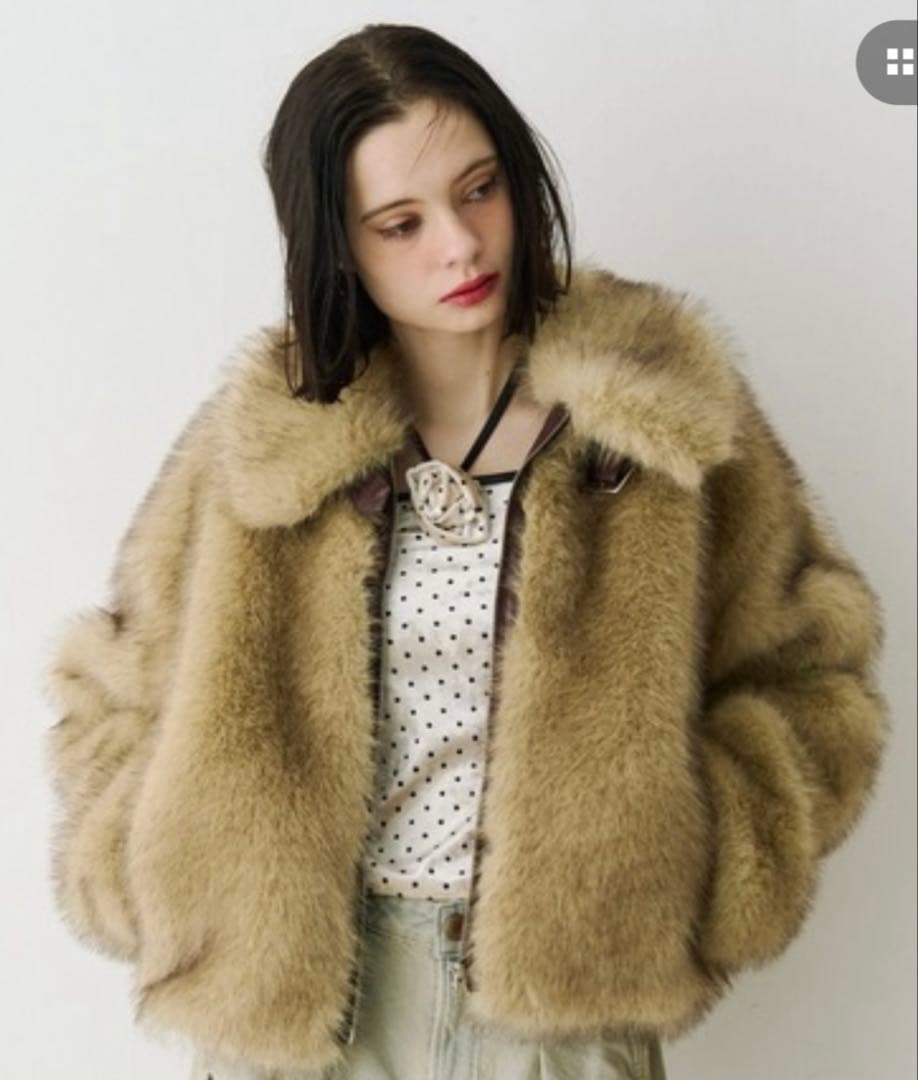 jouetie ベルトミドルファーコート