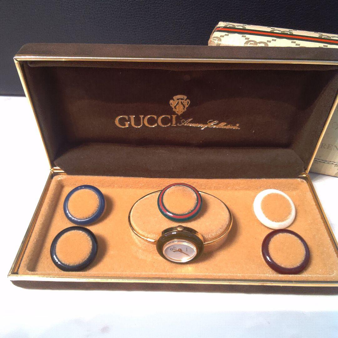 a92 GUCCI チェンジベゼル バングルウォッチ アナログ腕時計