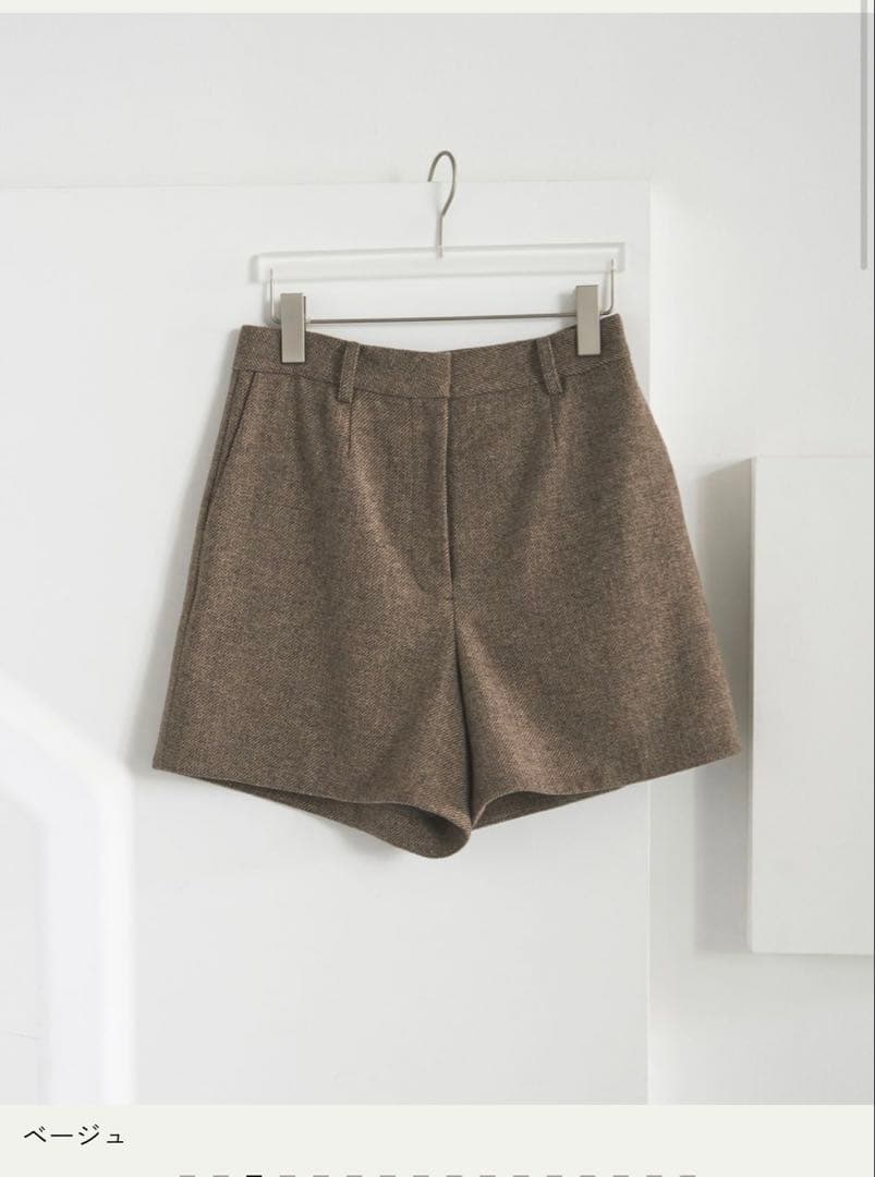 anuke Herringbone Short Pants ベージュ36