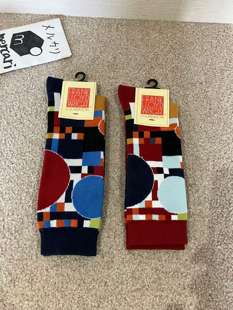 フランクロイドライト　ソックス　2枚組