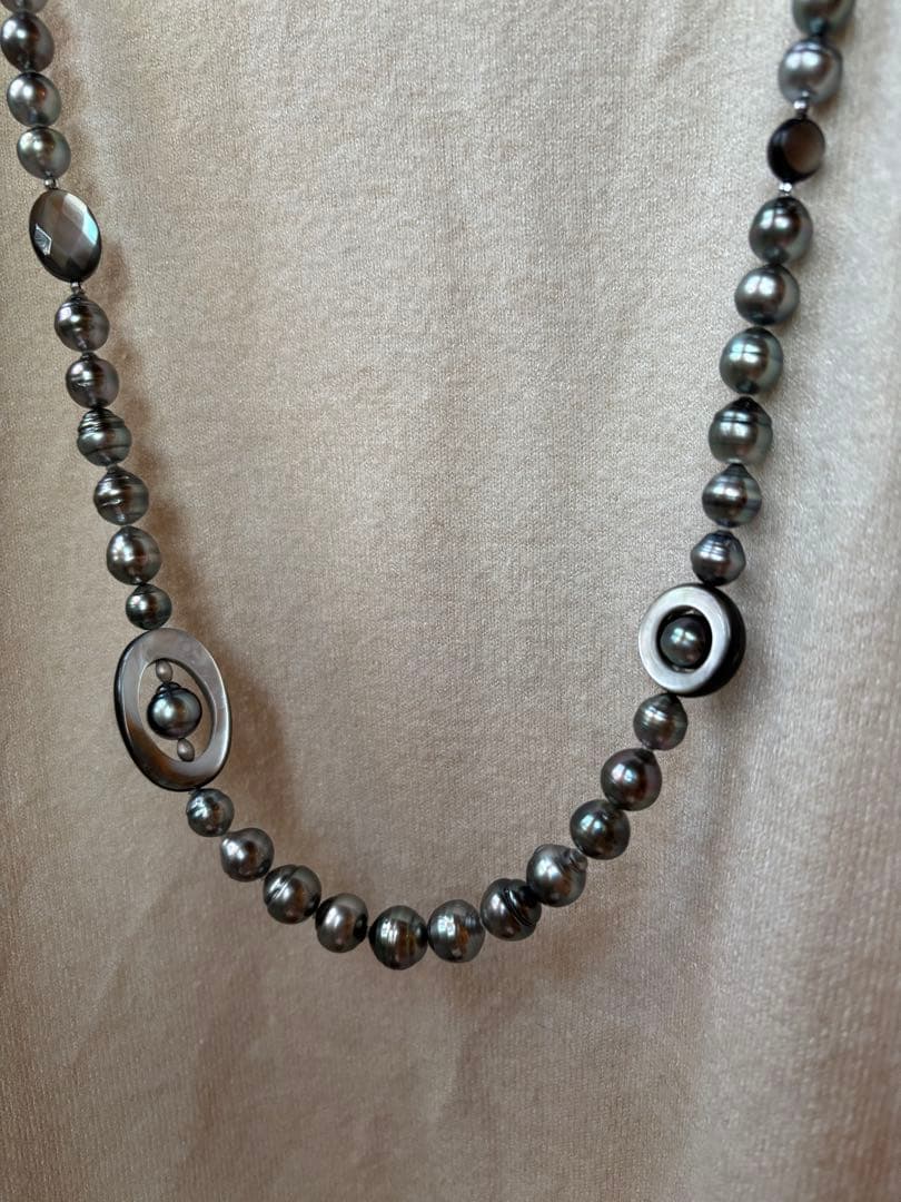 黒蝶ロングネックレス　約90cm