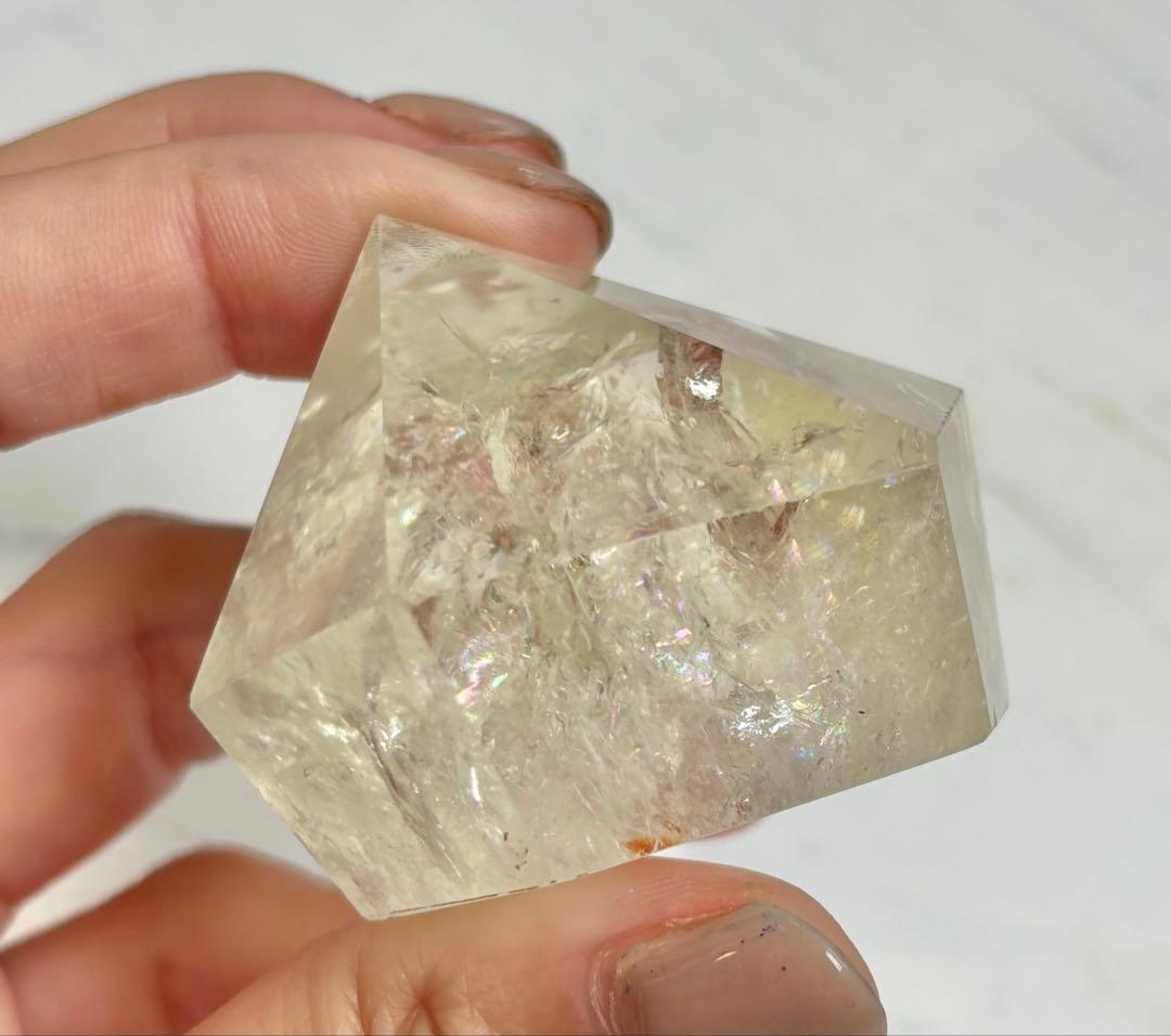 《非加熱・レインボー希少》ナチュラルシトリン　ダイヤカット＊高透明度　多面カット