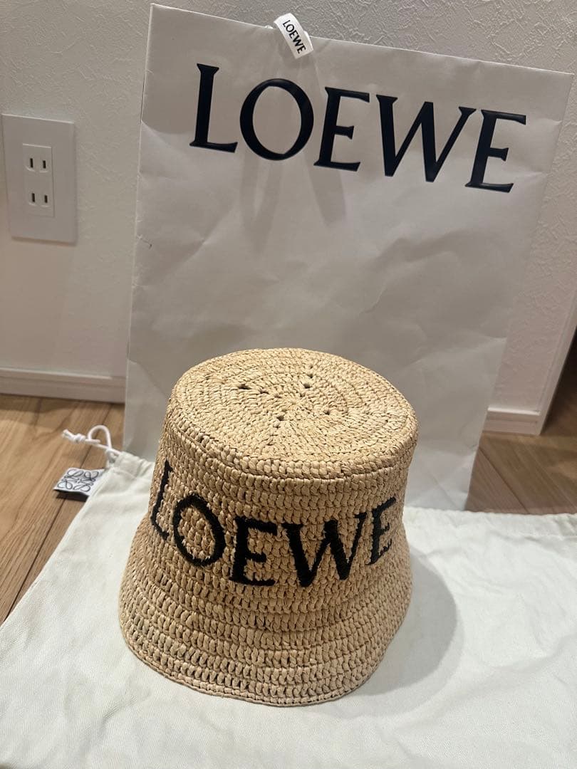 最終値下げ　LOEWE バケットハットラフィア
