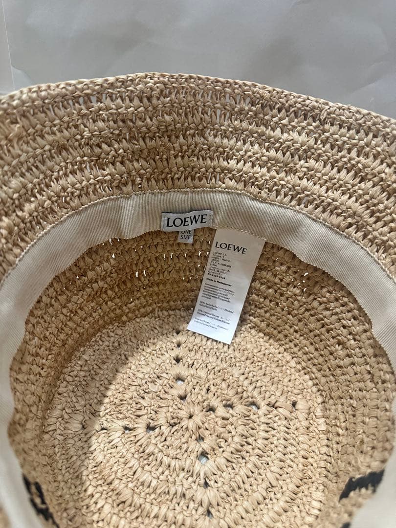 最終値下げ　LOEWE バケットハットラフィア