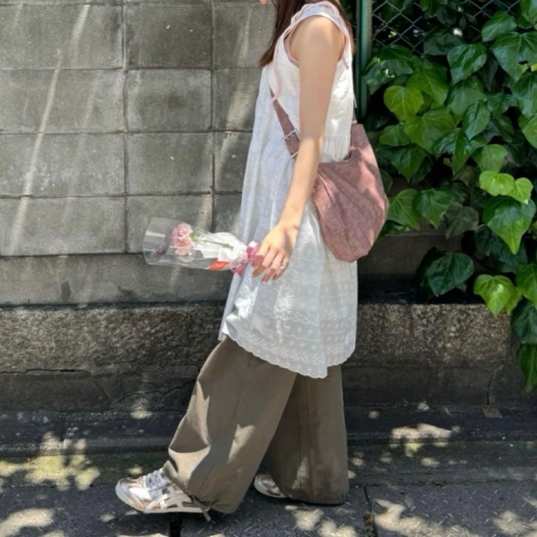 TINA：JOJUNドロストコットン ワイドパンツ カーゴパンツ