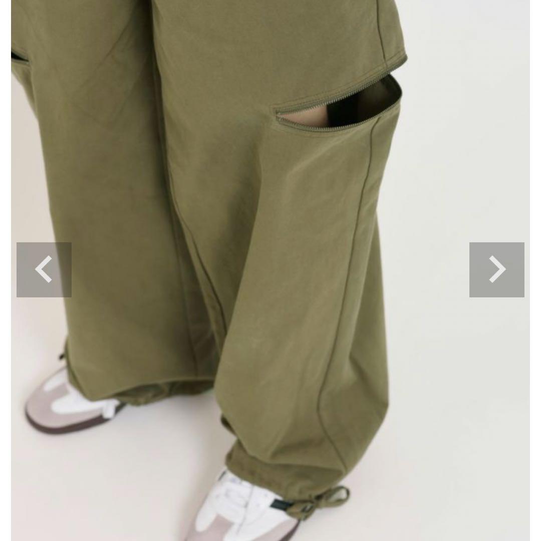 TINA：JOJUNドロストコットン ワイドパンツ カーゴパンツ