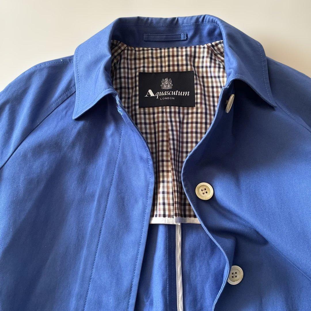 Aquascutum ブルー トレンチコート